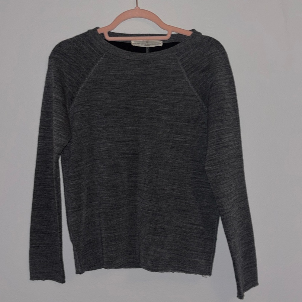 grey melange wool golden goose round neck sweater shirt - Picture 15 of 16